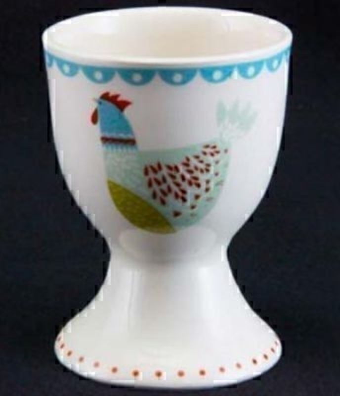 Colourful hen egg cup by Gisela Graham - ceramic. Would make a great gift for lovers of chickens or as an Easter Gift. Size 6x4.5cm